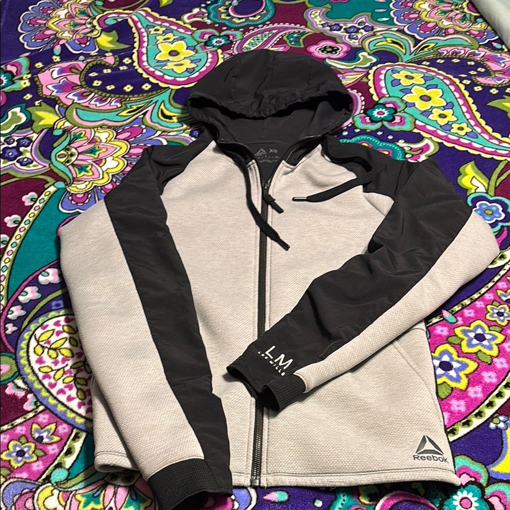 Les Mills Reebok Black and Gray Zip Up Jacket